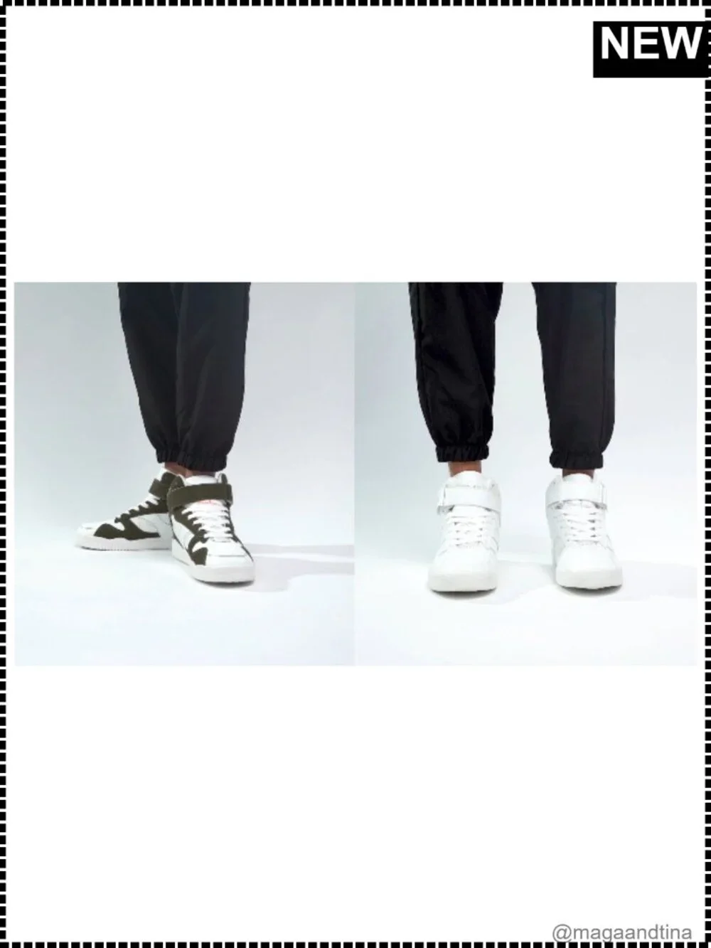 Men's High Top Leather Street Sneakers Lace-Up Casual Fashion Shoes